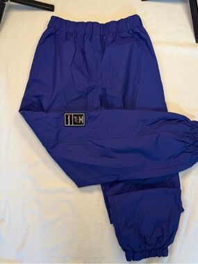 Vintage Joff Track Pants Blue Nylon Made in Canada 90s Parachute Joggers
